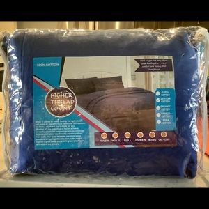 SHEET SET, KING, 100% COTTON, BLUE, NEW IN PACKAGE